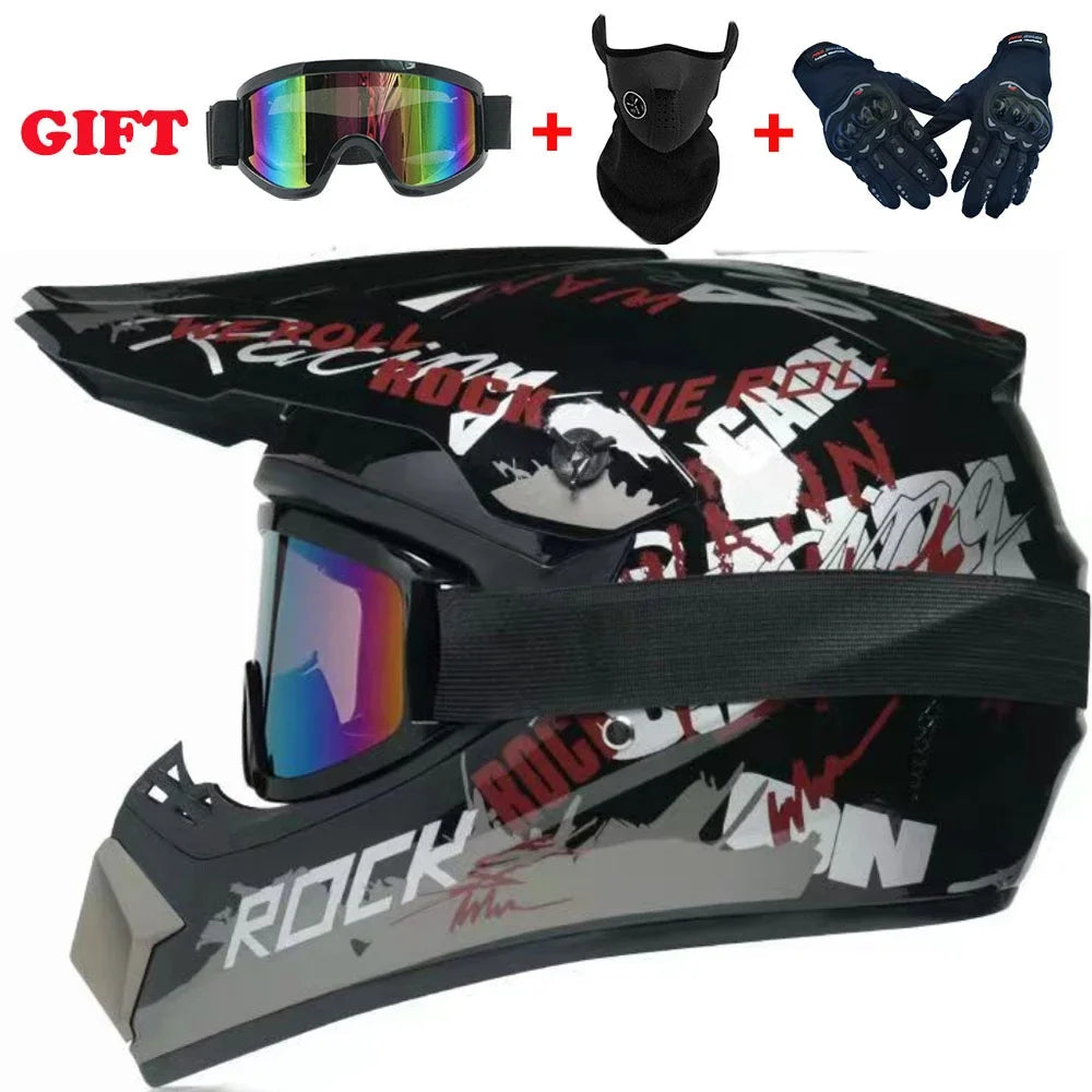 Motorcycle Helmet Off-road Helmet Bike Downhill AM DH Cross Helmet Capacete Motocross Casco Send 3 Gift Man Children Motocross