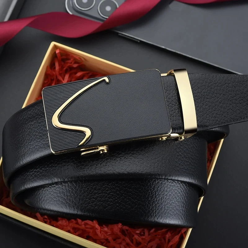 Men's Luxury PU Leather Business Belt