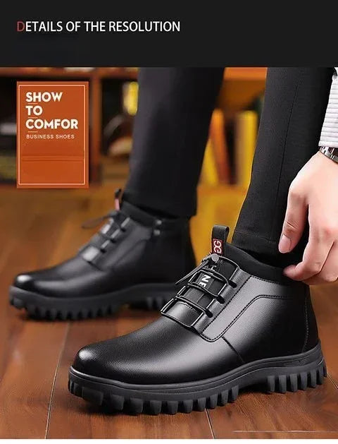 Men's Winter Leather Snow Boots