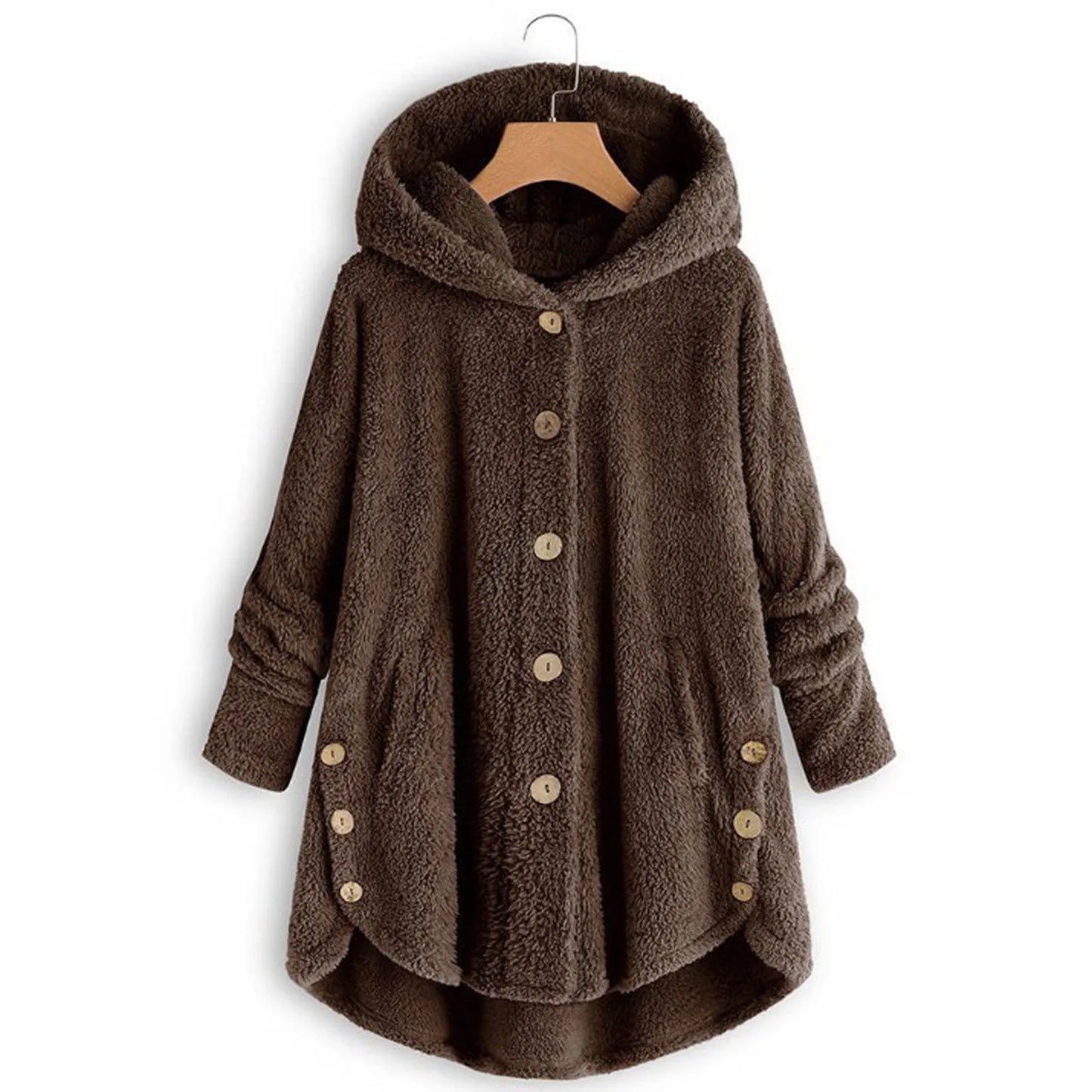 Autumn Winter Coat Women Warm Teddy Bear Coat Wool Jacket Female Plush Coat Hooded Jacket New Women's Coats Solid Color Jacket