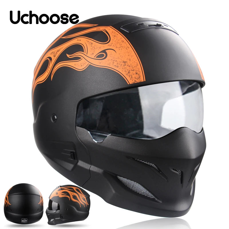 2022 Scorpion Helmet Detachable Multi-purpose Combination Helmet Motorcycle Locomotive Personality Half Predator Helmet