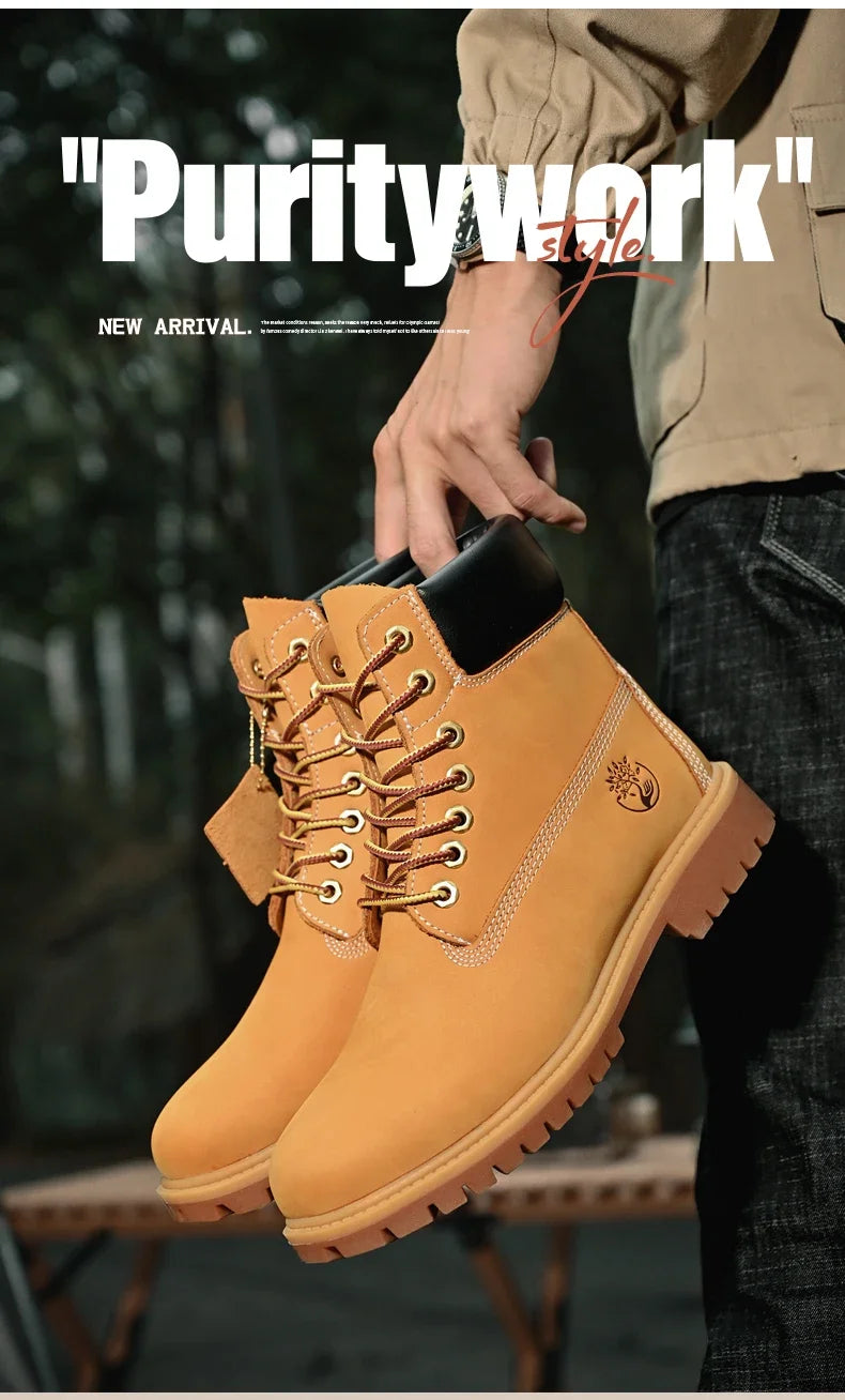 Men's High-Top Leather Boots