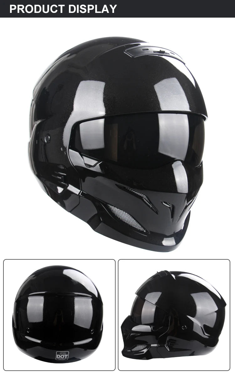 2022 Scorpion Helmet Detachable Multi-purpose Combination Helmet Motorcycle Locomotive Personality Half Predator Helmet