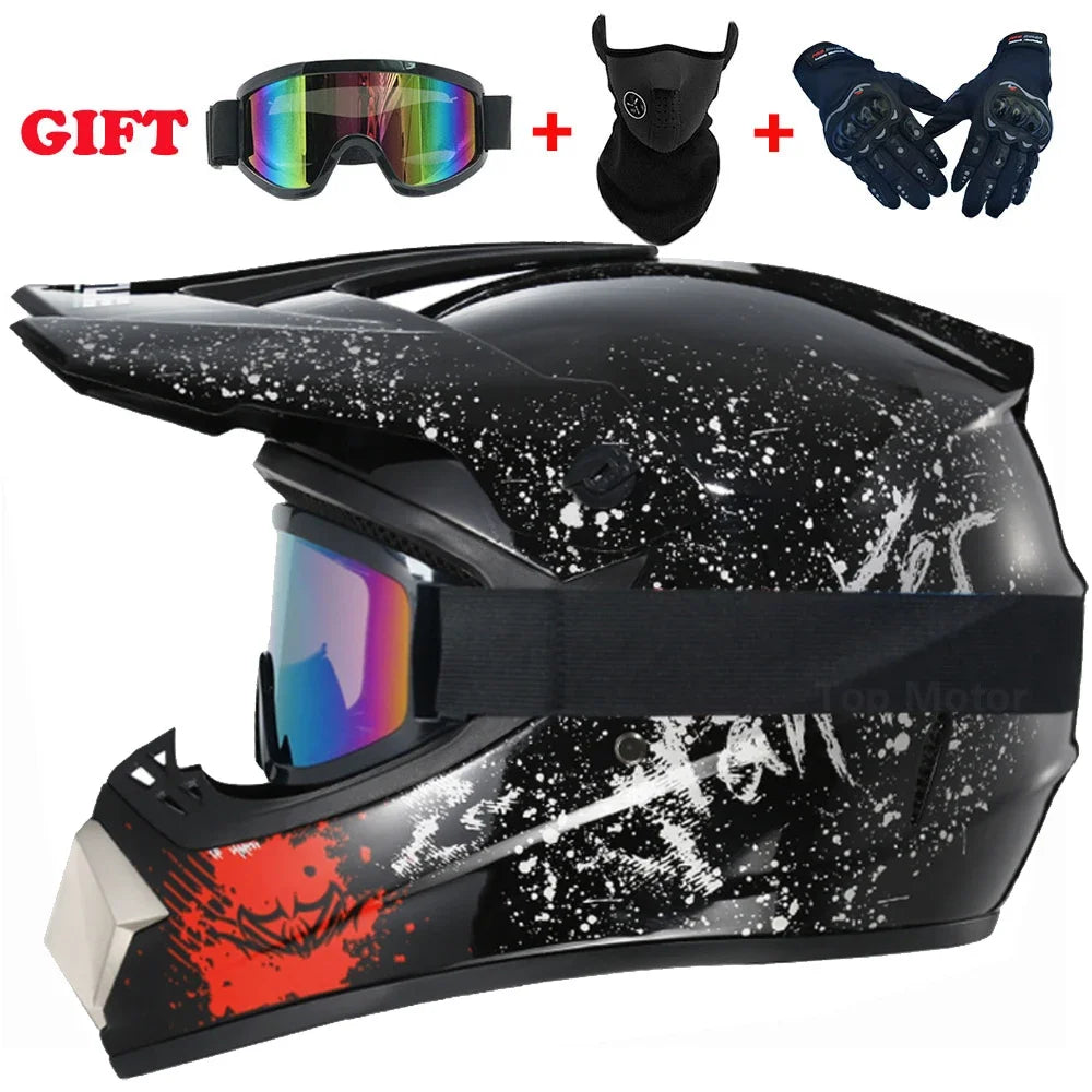 Motorcycle Helmet Off-road Helmet Bike Downhill AM DH Cross Helmet Capacete Motocross Casco Send 3 Gift Man Children Motocross