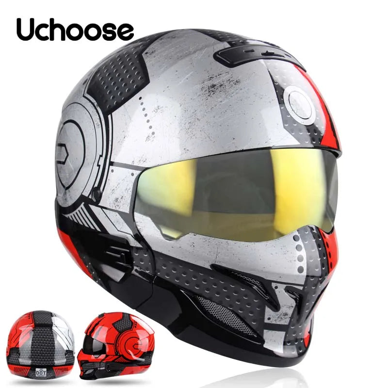 2022 Scorpion Helmet Detachable Multi-purpose Combination Helmet Motorcycle Locomotive Personality Half Predator Helmet