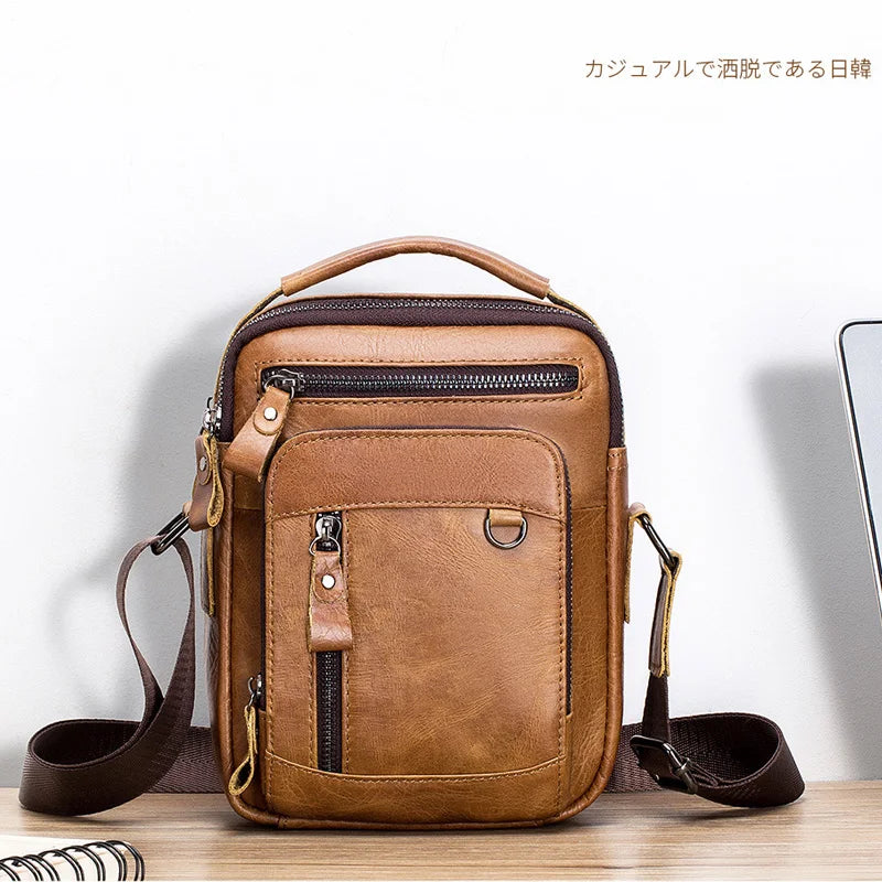 Genuine Leather Men's Crossbody Messenger Bag