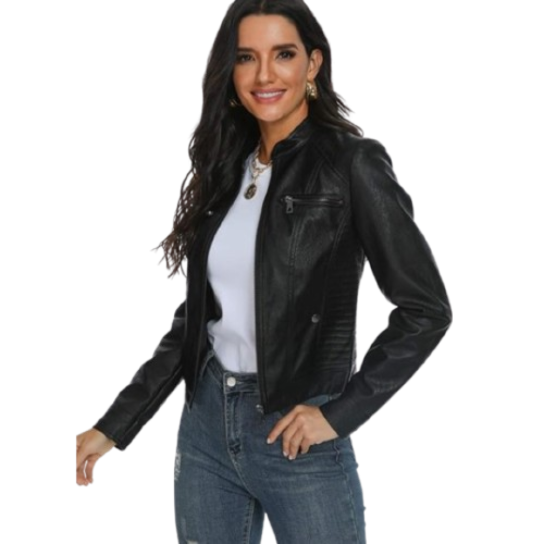 Women Black Leather Jacket Black Bomber Jackets