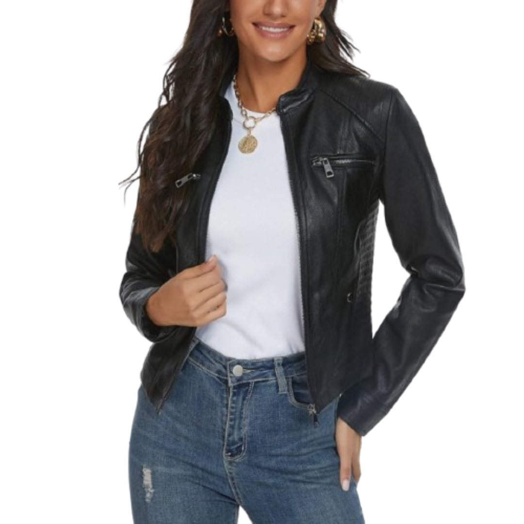 Women Black Leather Jacket Black Bomber Jackets