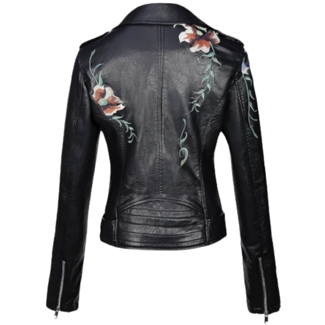 Women's Faux Leather Biker Jacket Black Bomber Jackets