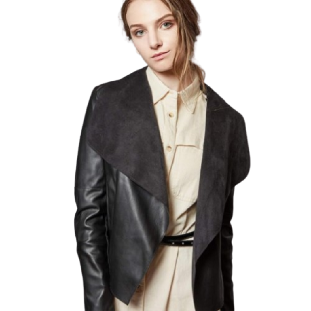 Women's Faux Leather Jackets Blazer Jackets Black Bomber Jackets