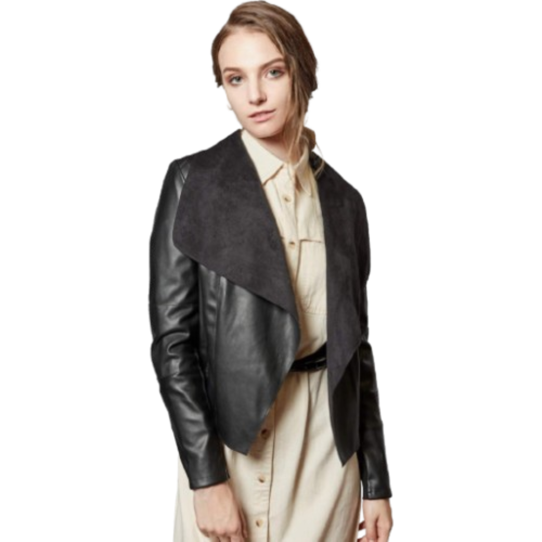 Women's Faux Leather Jackets Blazer Jackets Black Bomber Jackets