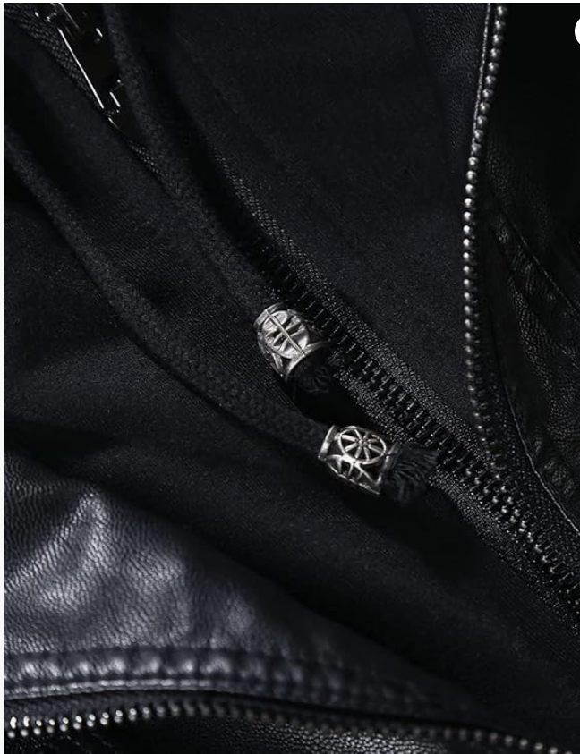 Women's Leather Jacket with Hood Black Bomber Jackets