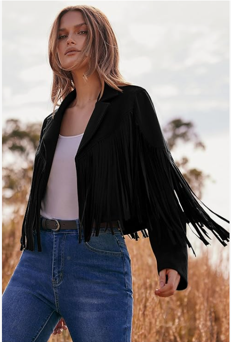 Women's Suede Leather Jacket Motorcycle Cropped Coats Black Bomber Jackets