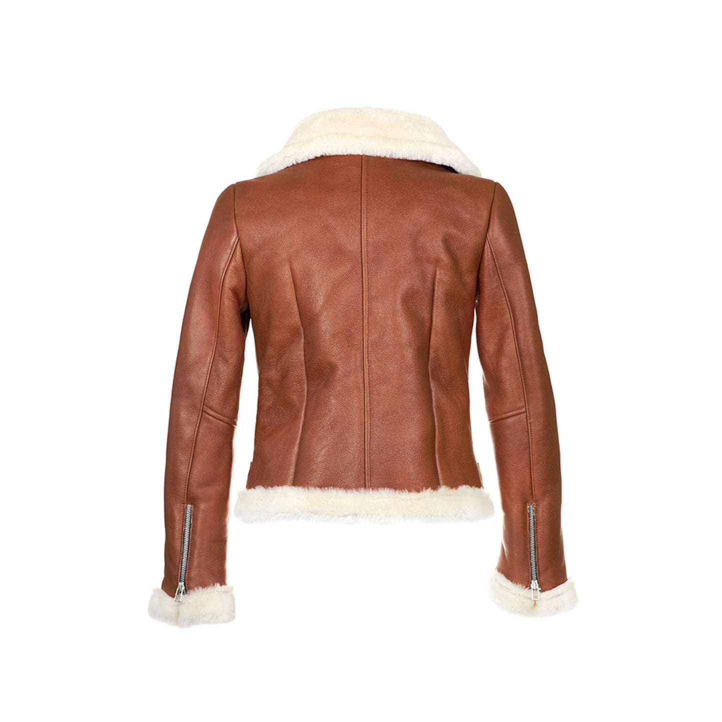 Womens Chestnut Aviator Shearling Jacket