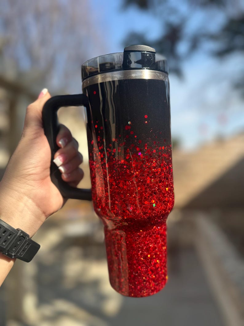 Hand Crafted Stanley 40 0Z Tumbler Red and Black