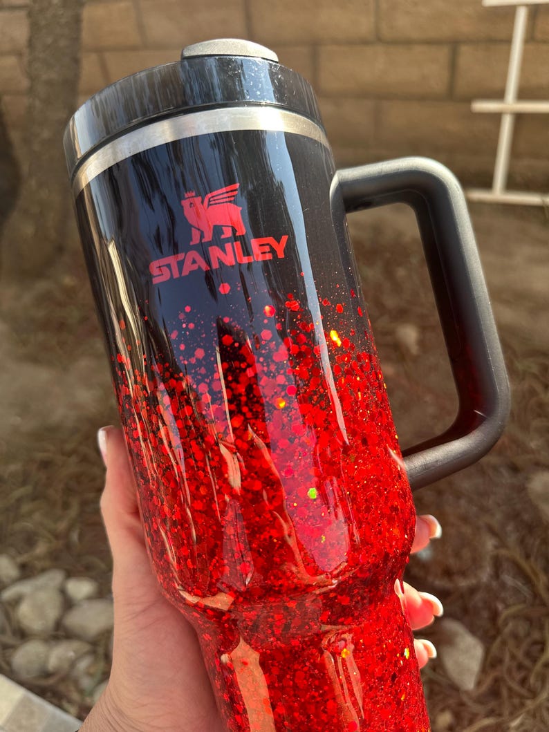 Hand Crafted Stanley 40 0Z Tumbler Red and Black