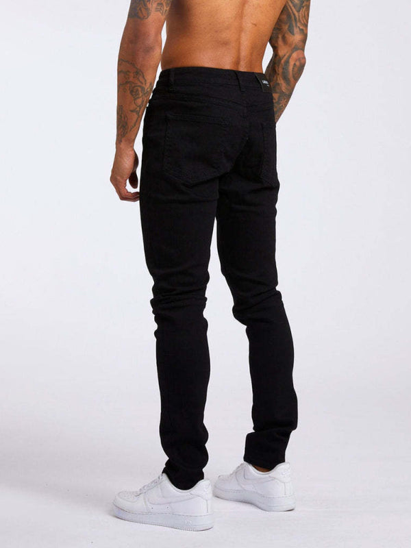 Men's solid slim fit basic skinny jeans