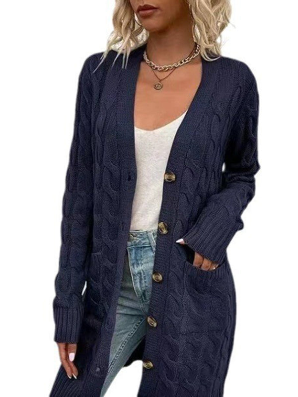 Women's outerwear fashionable long single-breasted  Long Sleeve Lapel Shirt