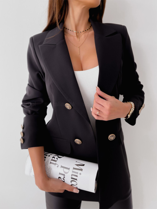 New double-breasted solid color fashion blazer