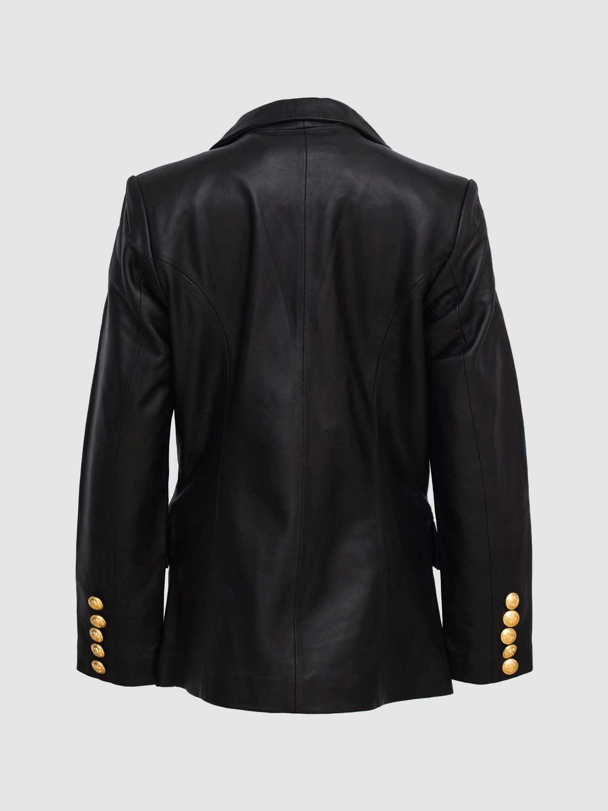 Women Black Leather Coat