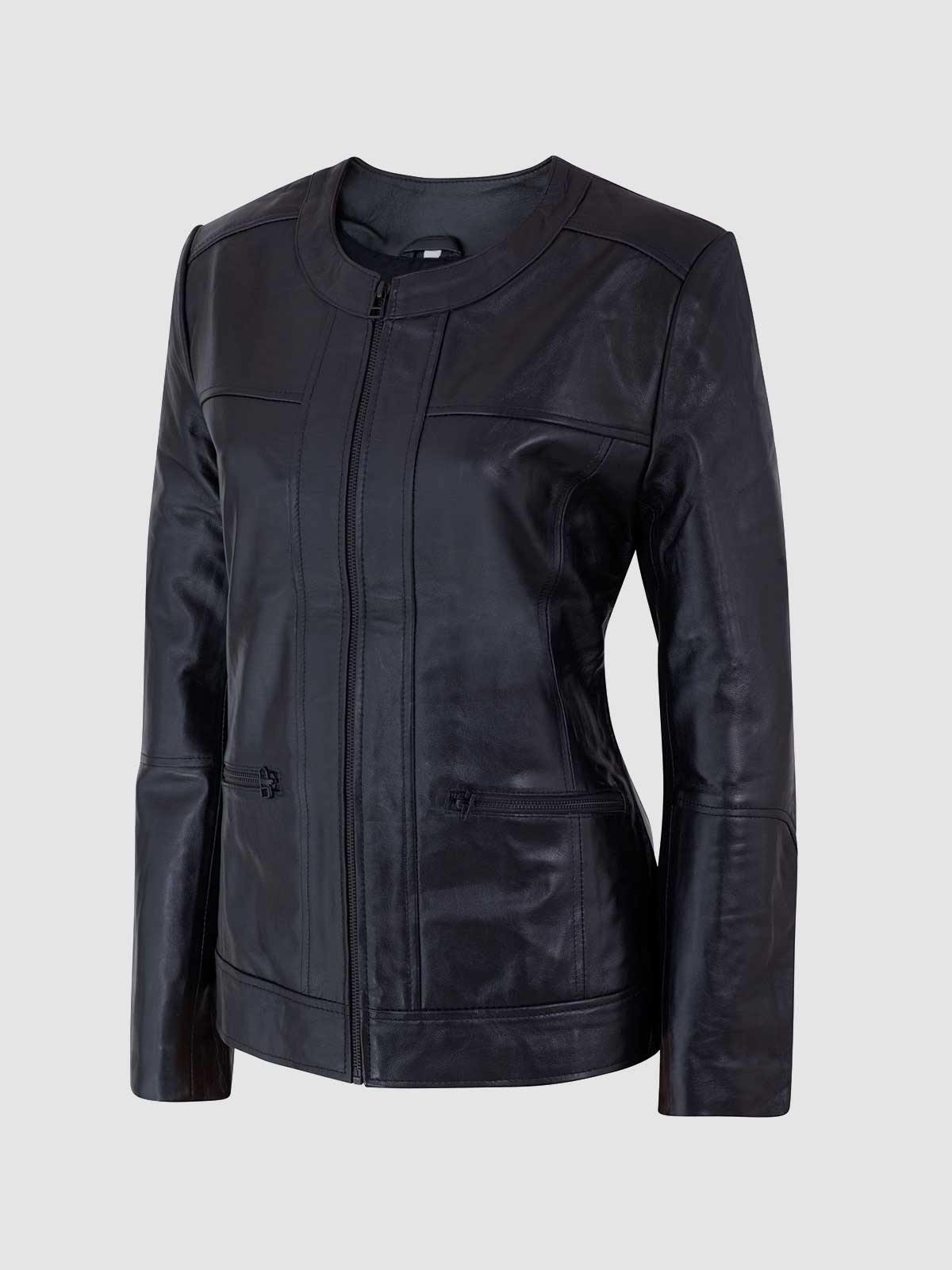 Lightweight Leather Biker Jacket