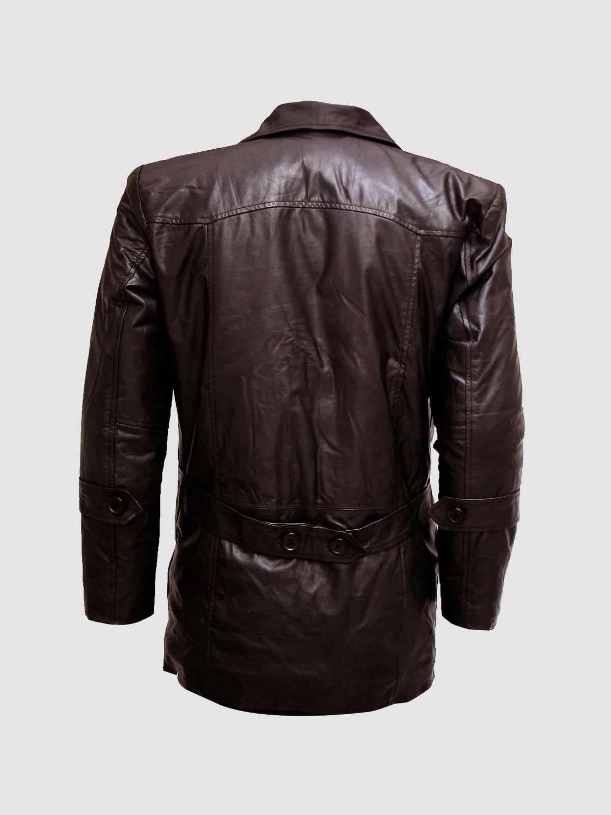 Brown Leather Blazer Jacket