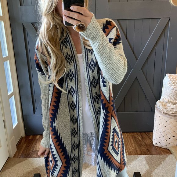 Wyoming Grey Long Cardigan Sweater