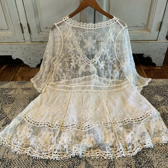 Hailey White Crochet Lace Blouse Bohemian Blouse