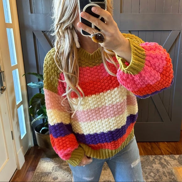 Colette Bright Striped Pullover Sweater