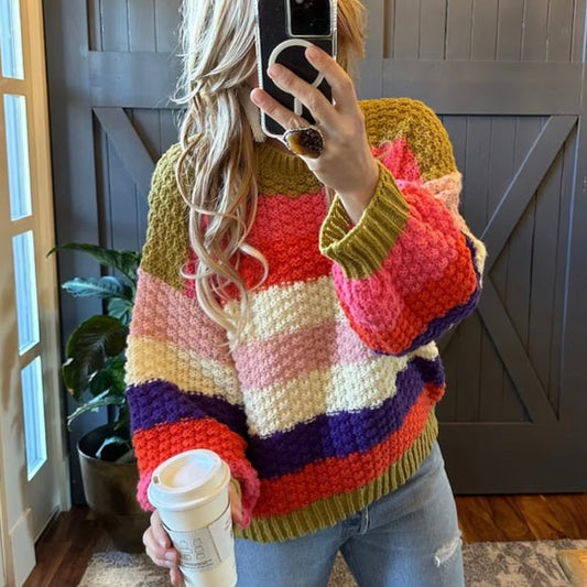 Colette Bright Striped Pullover Sweater