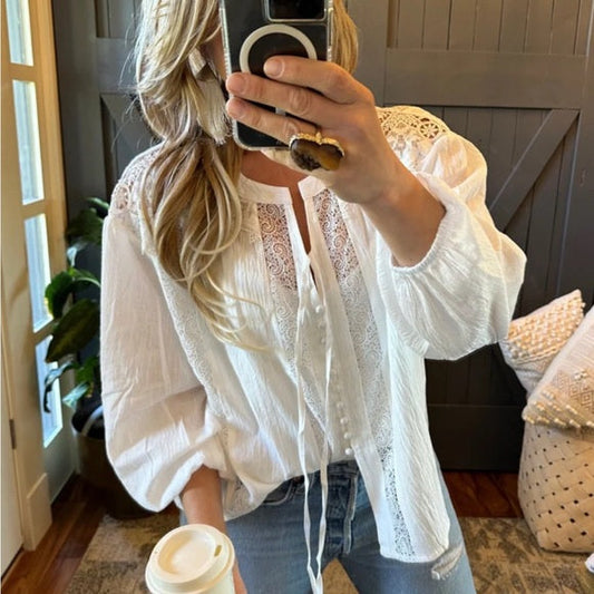 Robinson Canyon White Lace Blouse