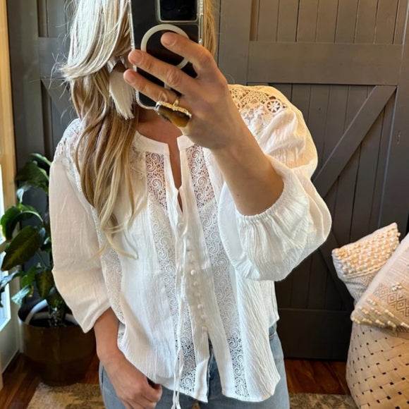 Robinson Canyon White Lace Blouse