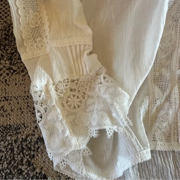 Jackson Crochet Lace Button Front Blouse