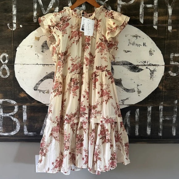 Cottage Rose Floral Cotton Dress