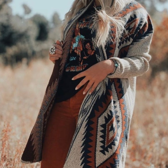 Wyoming Grey Long Cardigan Sweater