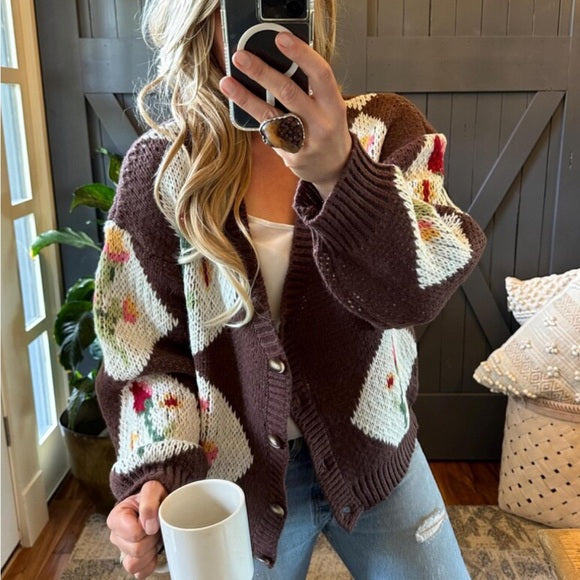 Handmade Chunky Wool Knit Cardigan Sweater