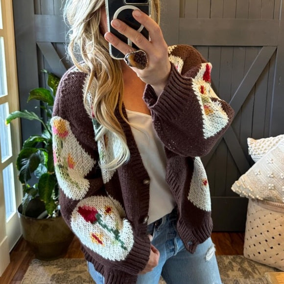 Handmade Chunky Wool Knit Cardigan Sweater