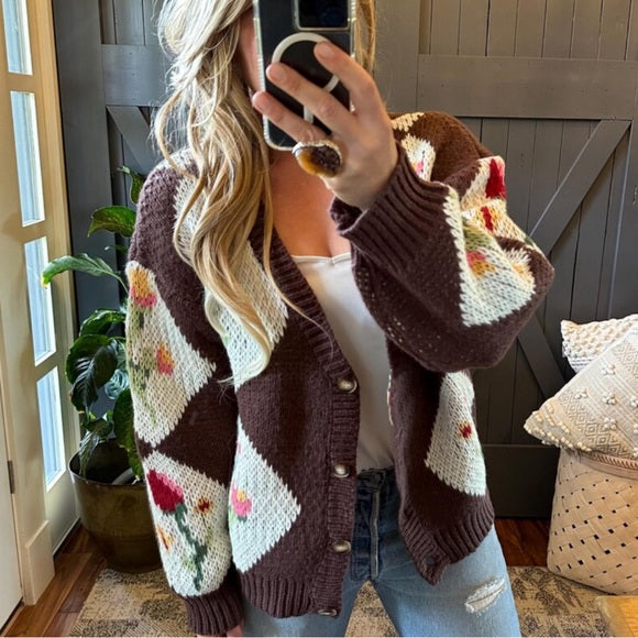 Handmade Chunky Wool Knit Cardigan Sweater