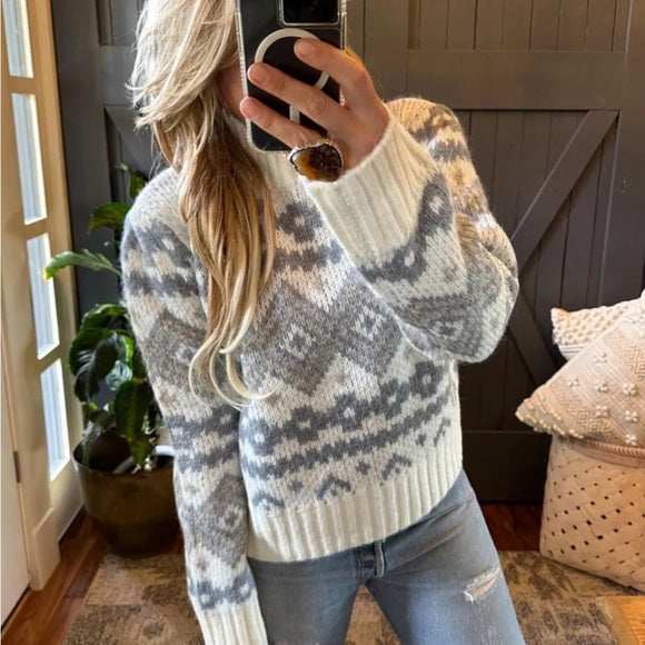 Alline Ski Nordic Fair Isle Pullover Sweater