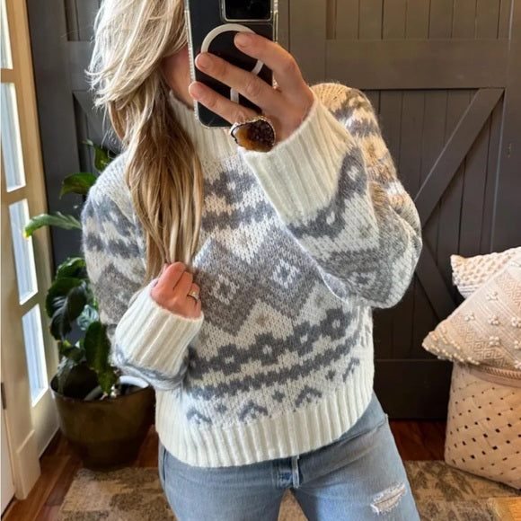 Alline Ski Nordic Fair Isle Pullover Sweater