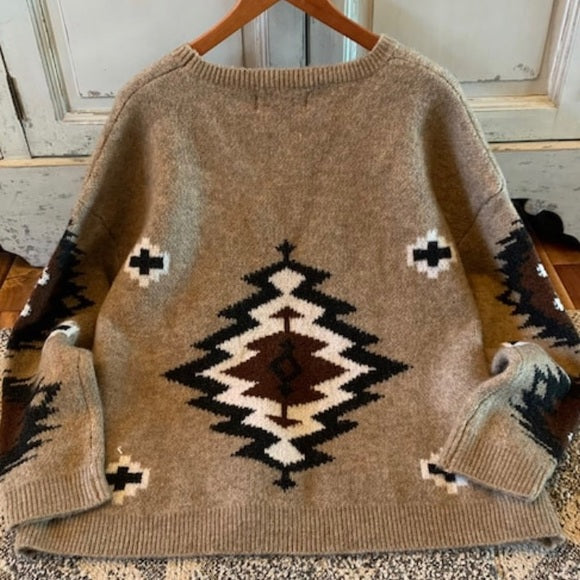 Forks Western Pullover Crew Neck Sweater