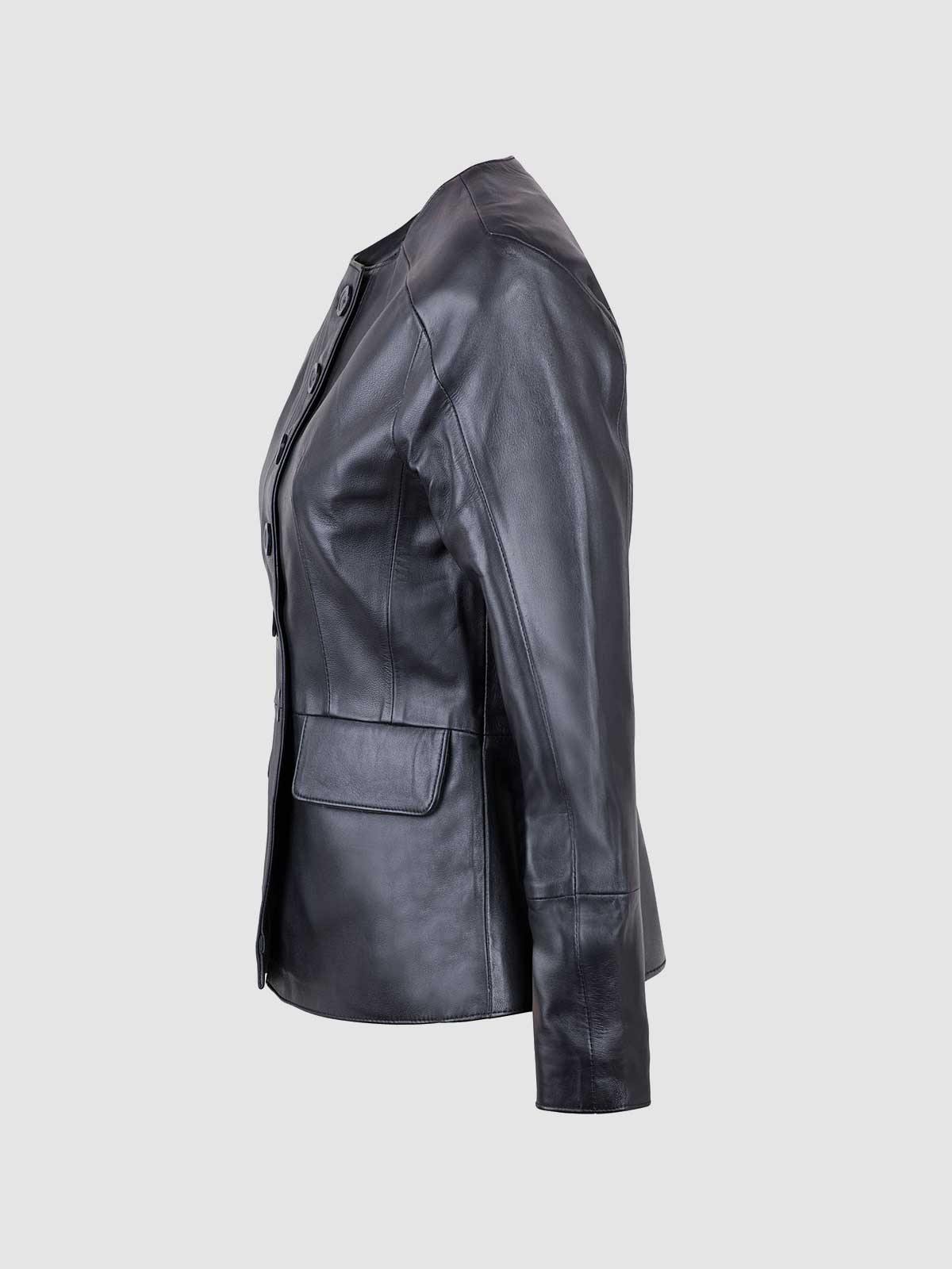 The Button Closure Leather Jacket - Size XS